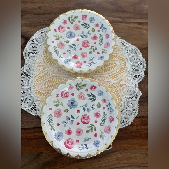 Other - Floral cottagecore dessert plates, 20 total party tea party wedding
